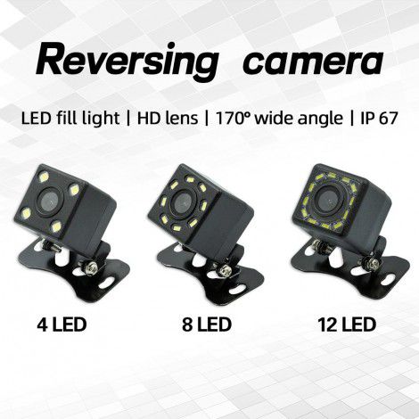8-Lamp camera, front view, rear view, external night vision, supplementary light, car reversing, truck reversing image camera
