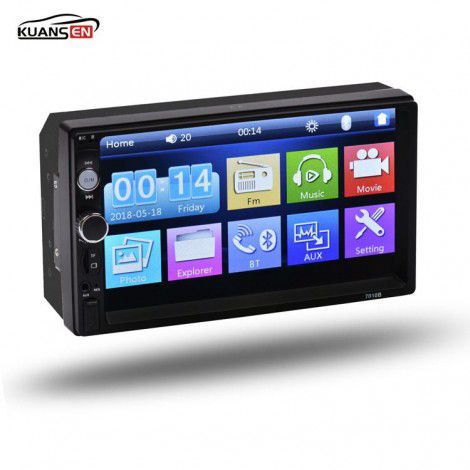 Cross border blockbuster 7010b universal 7-inch car MP5 player 2din dual spindle MP5 reversing Bluetooth radio