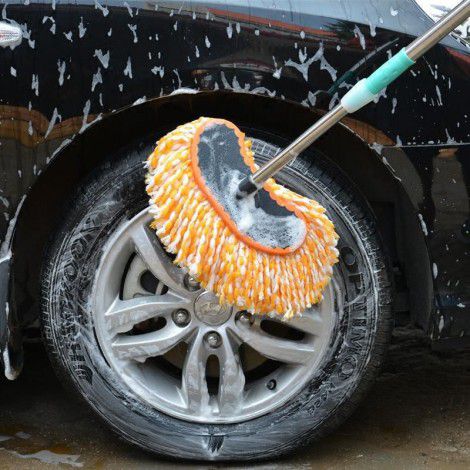 Long handle soft hair car washing brush telescopic mop milk silk wax brush nano dust remover car duster car washing tool
