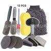 Cross border goods source car washing tool brush 12 piece set car tire brush double strand wheel hub brush encrypted large-sized car washing gloves