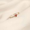 S925 Sterling Silver women's ring tail ring love Ruby Japanese style elegant small fresh opening adjustment ring