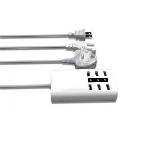 Manufacturer wholesale 6-port sailboat row plug 30W mobile phone charging station 5v6a multi port travel USB charger wholesale