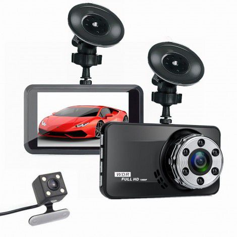 New dash cam dual lens DVR vehicle USB monitoring HD reversing image hidden recorder