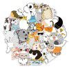 50 can love cartoon kitten stickers luggage car water cup mobile phone stickers waterproof wholesale