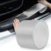 K3D transparent carbon fiber grain automobile door sill strip bumper anti-collision strip anti stepping sticker general body film sticker decorative strip