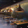 Loft creative single head iron pot cover simple restaurant lighting American retro Nordic Industrial wine bar Chandelier