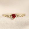 S925 Sterling Silver women's ring tail ring love Ruby Japanese style elegant small fresh opening adjustment ring