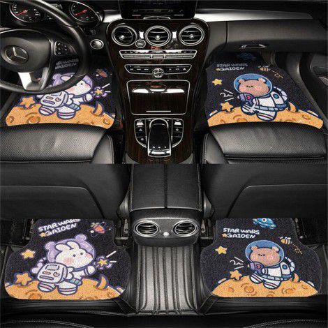 General purpose cartoon silk ring foot mat is dirt resistant, wear-resistant and easy to clean. It can be cut into PVC car interior protection mat