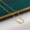 S925 pure silver plated 18K Gold bare chain simple basic silver chain cross water wave box side multiple clavicle chains