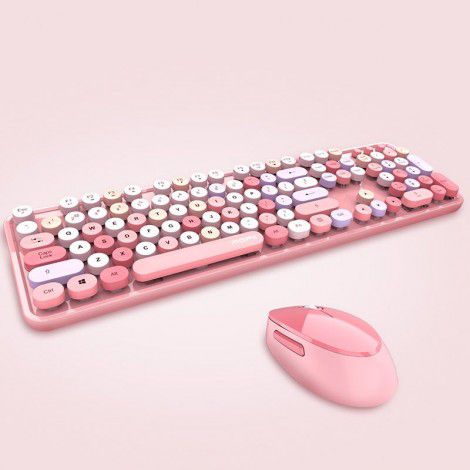 Mofii skyscraper 2.4G wireless keyboard and mouse sweet Color Lipstick keyboard office wireless keyboard and mouse set