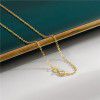 S925 pure silver plated 18K Gold bare chain simple basic silver chain cross water wave box side multiple clavicle chains