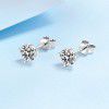 925 Sterling Silver women's fashion 18 karat gold high sense birthday gift for girlfriend four claws 1 carat 2 carat Mossan Earrings
