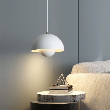 Bedside chandelier Nordic modern simple atmosphere study dining room bedroom lamp Danish creative flower bud table lamp small Chandelier