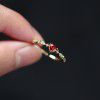 S925 Sterling Silver women's ring tail ring love Ruby Japanese style elegant small fresh opening adjustment ring