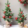 Cross border new Christmas decorations 40cm snow pine cone Mini Christmas tree desktop small Christmas tree decorations