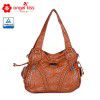 Washing Pu women's bag soft leather 2021 new cross-border European and American fashionable women's handbag large capacity Single Shoulder Messenger Bag