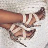 new summer highheels European and American snake pattern transparent high heels large cross-border open toe sandals women
