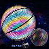Cross border holographic reflective luminous fluorescent basketball rainbow sky net red cool Tiktok No. 7 blue ball spot