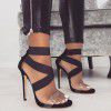 new summer highheels European and American snake pattern transparent high heels large cross-border open toe sandals women