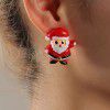 Naizhu European and American holiday ornaments lovely cartoon resin Santa Claus elk Christmas Tree Earrings Christmas studs