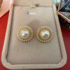 Vintage palace style Baroque Round Pearl 925 silver needle earrings earrings without ear holes ear clips Qingdao Earrings (female)