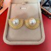 Vintage palace style Baroque Round Pearl 925 silver needle earrings earrings without ear holes ear clips Qingdao Earrings (female)
