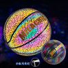 Cross border holographic reflective luminous fluorescent basketball rainbow sky net red cool Tiktok No. 7 blue ball spot