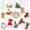 Christmas party theme gift Happy Birthday red green Snowman holiday supplies spiral elevator decoration