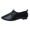 Small leather shoes women's 2022 spring new leisure pointed lace up women's shoes comfortable flat heels Doudou shoes small white shoes single shoes 