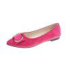 Single shoes: Women's large size foreign trade new pointed flat shoes in spring, summer, autumn and winter of 2022, women's Suede multi-color single shoes 4243