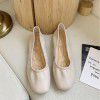 Flat bottom shallow mouth single shoe women's new Korean version of wrinkled soft face and soft bottom leisure and comfortable Doudou shoes in summer 2022 
