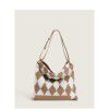 New ins Woolen Bag checkerboard bag female messenger Woolen Bag Tote Bag Large Capacity portable single shoulder women's bag 