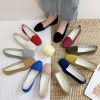 spring and Autumn New Women's shoes with tendon soles, versatile square head fashion small single shoes, nurse shallow mouth shoes, large single shoes 43 