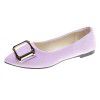 Large women's shoes 2022 spring and autumn new pointed suede square buckle pea shoes casual flat sole women's single shoes work shoes