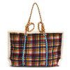 Autumn and winter new women's British Woolen Bag European and American women's large capacity tot bag woolen Plaid bag wholesale 