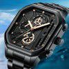 A generation of men's watches, high-end authentic luminous waterproof steel band watches, men's wholesale square men's watches, quartz watches