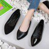 Work shoes women's spring and autumn single shoes soft leather soft bottom flat bottom black small leather shoes professional work thick heel low heel women's shoes 