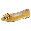 Large women's shoes 2022 spring and autumn new pointed suede square buckle pea shoes casual flat sole women's single shoes work shoes