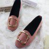 autumn and winter new fashion square head comfortable large women's shoes with velvet square buckle flat shoes women's single shoes foreign trade multicolor 