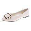 Large women's shoes 2022 spring and autumn new pointed suede square buckle pea shoes casual flat sole women's single shoes work shoes