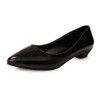 Round head professional dress women's shoes black middle heel women's shoes shallow mouth work shoes thick heel work clothes single shoes women 