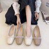 Casual single shoe female spring 2022 new style square head shallow mouth fairy style one foot lazy shoes net red flat shoes 
