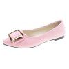 Large women's shoes 2022 spring and autumn new pointed suede square buckle pea shoes casual flat sole women's single shoes work shoes