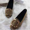 autumn and winter new fashion square head comfortable large women's shoes with velvet square buckle flat shoes women's single shoes foreign trade multicolor 