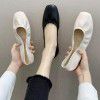 Flat bottom shallow mouth single shoe women's new Korean version of wrinkled soft face and soft bottom leisure and comfortable Doudou shoes in summer 2022 