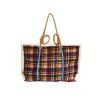 Autumn and winter new women's British Woolen Bag European and American women's large capacity tot bag woolen Plaid bag wholesale 