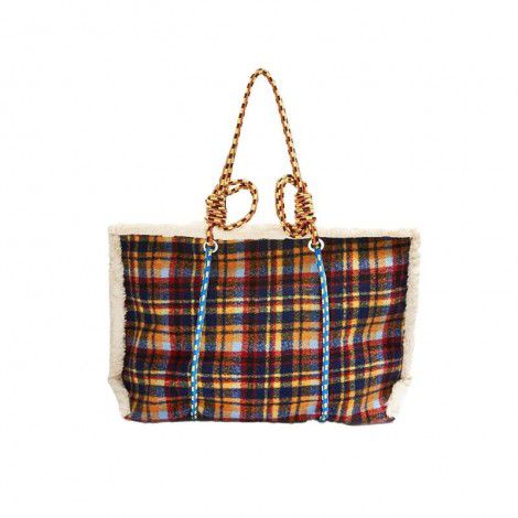 Autumn and winter new women's British Woolen Bag European and American women's large capacity tot bag woolen Plaid bag wholesale 