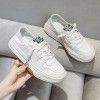 Leather summer style shallow mouth white shoes for women in spring and summer of 2022, the new Korean version of net red sports and leisure shoes (INS trend)