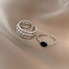 Ins fashion set ring female retro minority simple pearl ring cold wind high sense hand jewelry wholesale