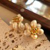 181 / 00 French irregular hand-made Flower Earrings 925 pins sweet lovely earrings g9-3